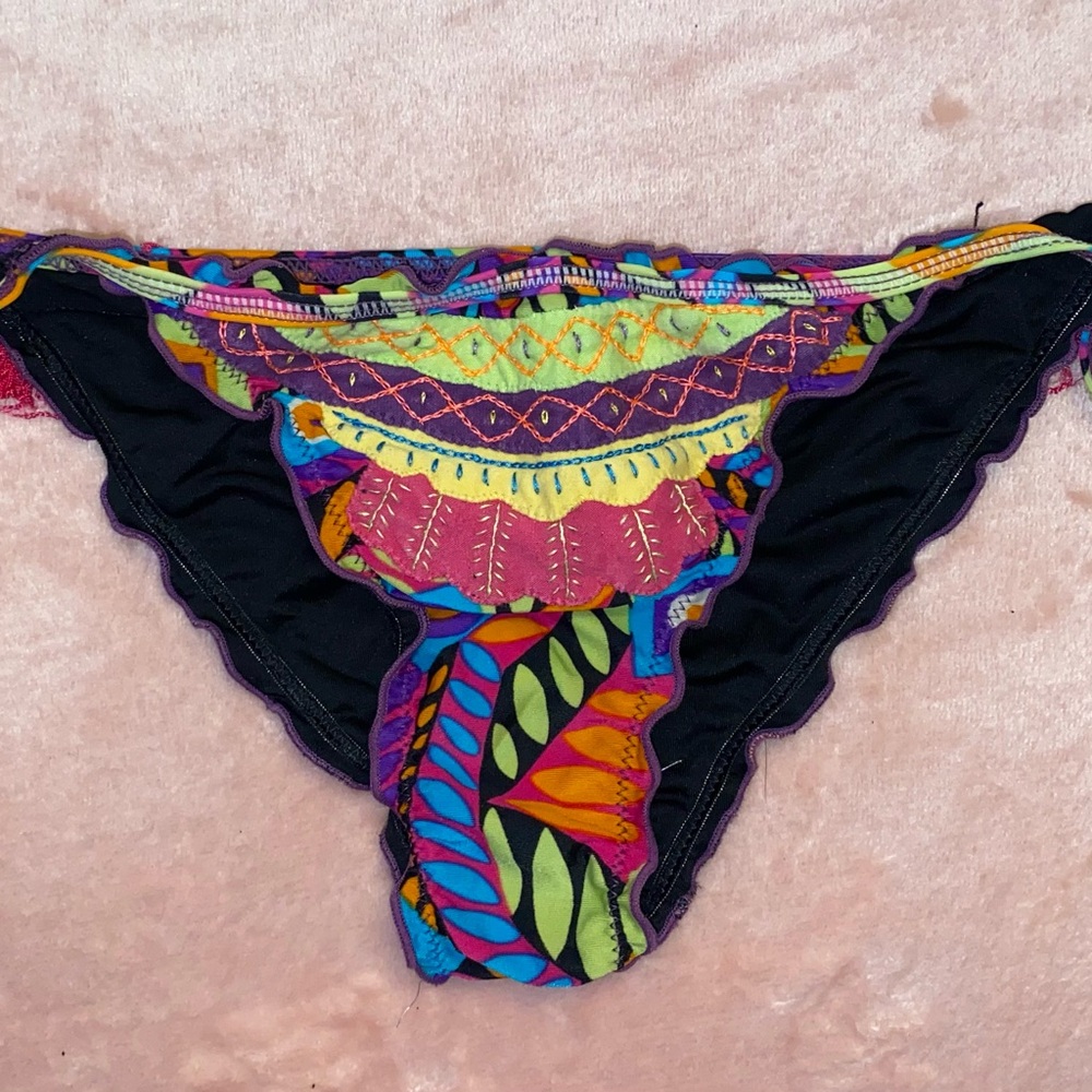 Aqua Bendita Colorful Bikini Swim Bottoms - Size Medium